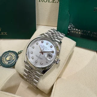 【Super Clone】RLX  Datejust 36mm 126234 Mother of Pearl Diamond Dial Oyster Stainless Steel