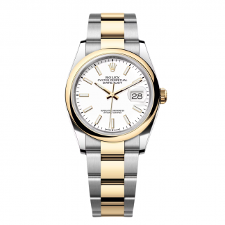 【Super Clone】RLX  Datejust 36mm 126203 White Dial Domed Bezel Jubilee Bracelet