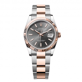 【Super Clone】RLX  Datejust 36mm 126231 Slate/Gray Dial Oystersteel and 18K Rose gold Oyster Bracelet