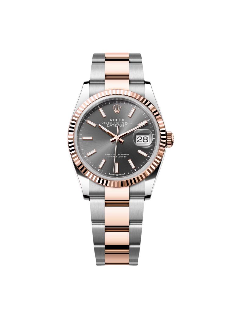 【Super Clone】RLX  Datejust 36mm 126231 Slate/Gray Dial Oystersteel and 18K Rose gold Oyster Bracelet
