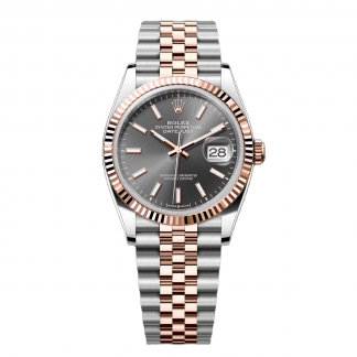 【Super Clone】RLX  Datejust 36mm 126231 Slate/Gray Dial Oystersteel and 18K Rose gold Oyster Bracelet