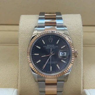 【Super Clone】RLX  Datejust 36mm 126231 Slate/Gray Dial Oystersteel and 18K Rose gold Oyster Bracelet