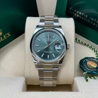 【Super Clone】RLX  Datejust 36mm 126200 Mint Green Dial Stainless Steel Oyster Bracelet Watch