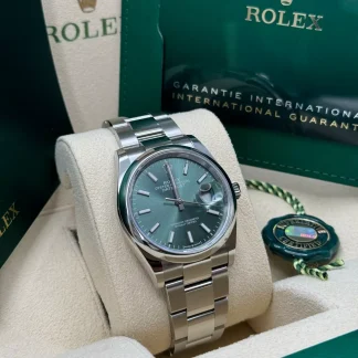 【Super Clone】RLX  Datejust 36mm 126200 Mint Green Dial Stainless Steel Oyster Bracelet Watch