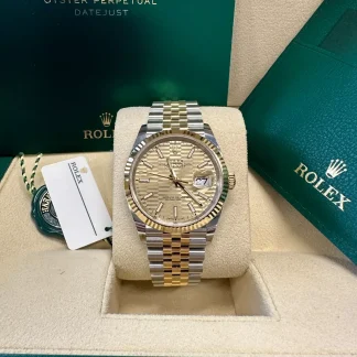 【Super Clone】RLX  Datejust 36mm 126233 Golden Fluted Motif 36mm Dial Oyster Bracelet