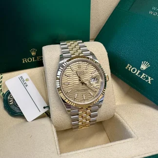 【Super Clone】RLX  Datejust 36mm 126233 Golden Fluted Motif 36mm Dial Oyster Bracelet