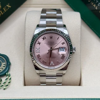 【Super Clone】RLX  Datejust 36mm 126234 Pink Roman Dial Oyster Stainless Steel