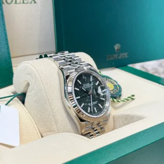 【Super Clone】RLX  Datejust 36mm 126234 Olive Green Palm Motif Dial Jubilee Stainless Steel Watch