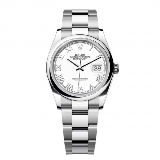 【Super Clone】RLX  Datejust 36mm 126200 Stainless Steel White Roman Dial Oyster
