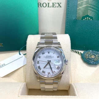 【Super Clone】RLX  Datejust 36mm 126200 Stainless Steel White Roman Dial Oyster