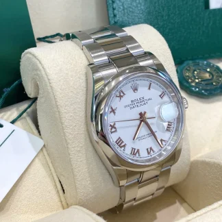 【Super Clone】RLX  Datejust 36mm 126200 Stainless Steel White Roman Dial Oyster