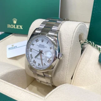 【Super Clone】RLX  Datejust 36mm 126200 Stainless Steel White Roman Dial Oyster