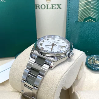 【Super Clone】RLX  Datejust 36mm 126200 Stainless Steel White Roman Dial Oyster