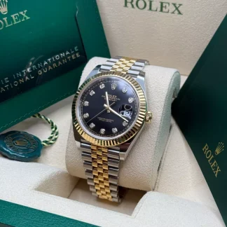 【Super Clone】RLX  Datejust 36mm 126233 Custom Black Dial Jubilee Bracelet Watch