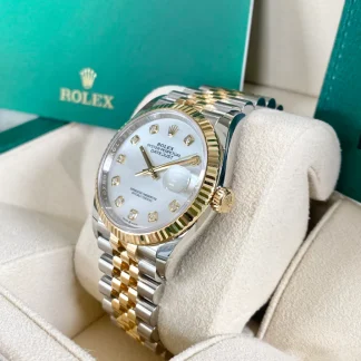 【Super Clone】RLX  Datejust 36mm 126233 MOP Diamond Dial Jubilee Two-Tone Bracelet Watch