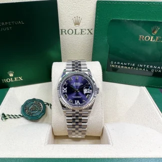 【Super Clone】RLX  Datejust 36mm 126234 Datejust Aubergine Purple Diamond Roman Oyster Stainless Steel