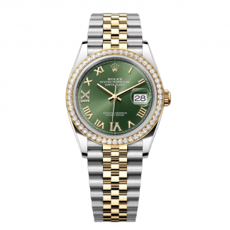 【Super Clone】RLX  Datejust 36mm 126283 Olive Green Dial Jubilee Bracelet Watch