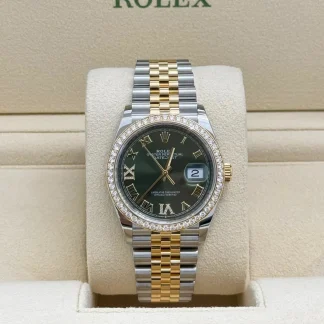 【Super Clone】RLX  Datejust 36mm 126283 Olive Green Dial Jubilee Bracelet Watch