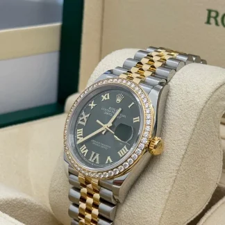 【Super Clone】RLX  Datejust 36mm 126283 Olive Green Dial Jubilee Bracelet Watch