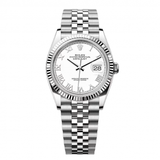 【Super Clone】RLX  Datejust 36mm 126234 White Roman Dial Oyster Stainless Steel Mens