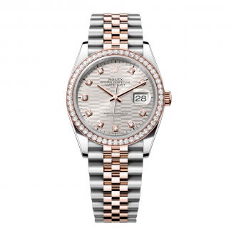 【Super Clone】RLX  Datejust 36mm 126281 Silver Palm Index Dial Jubilee Bracelet