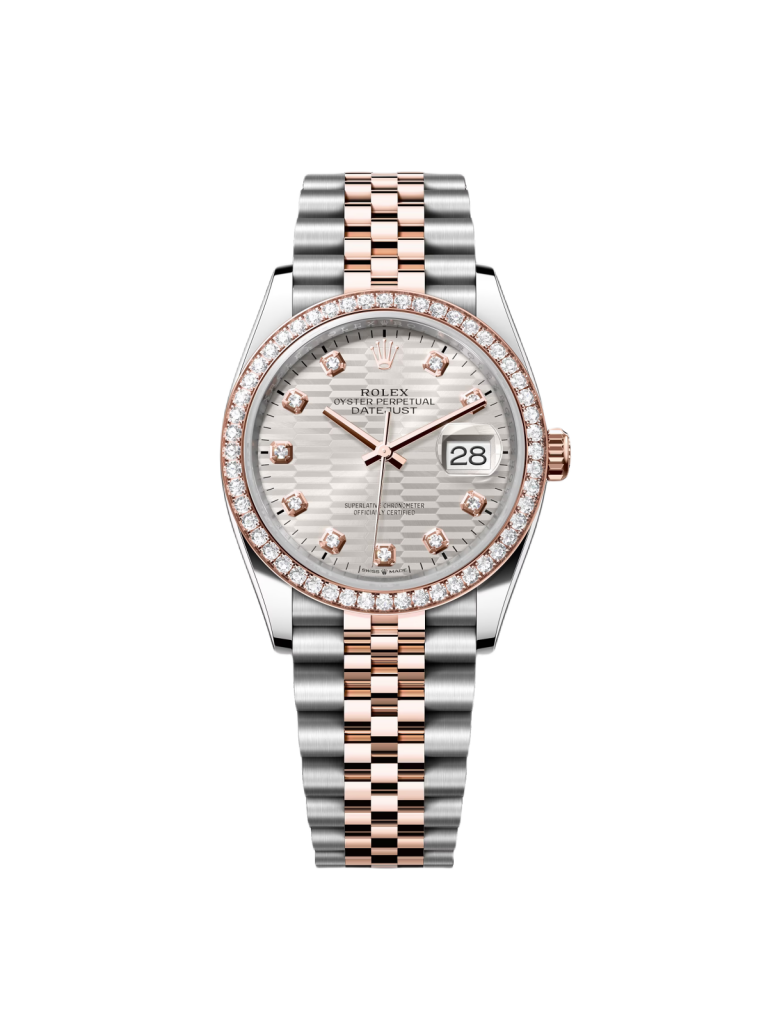 【Super Clone】RLX  Datejust 36mm 126281 Silver Palm Index Dial Jubilee Bracelet