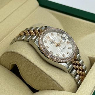 【Super Clone】RLX  Datejust 36mm 126281 Silver Palm Index Dial Jubilee Bracelet