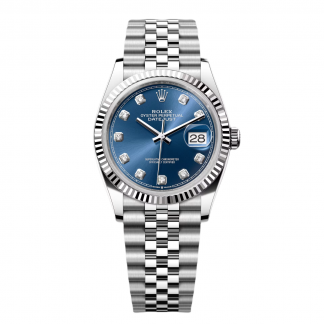 【Super Clone】RLX  Datejust 36mm 126234 Blue Diamond Dial Stainless Steel Jubilee Mens Watch