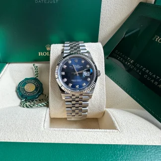 【Super Clone】RLX  Datejust 36mm 126234 Blue Diamond Dial Stainless Steel Jubilee Mens Watch