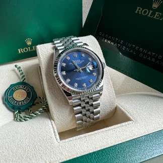 【Super Clone】RLX  Datejust 36mm 126234 Blue Diamond Dial Stainless Steel Jubilee Mens Watch