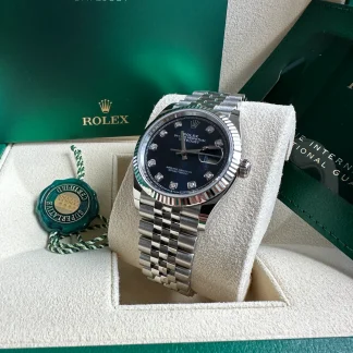 【Super Clone】RLX  Datejust 36mm 126234 Blue Diamond Dial Stainless Steel Jubilee Mens Watch