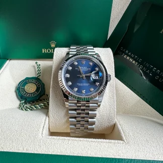 【Super Clone】RLX  Datejust 36mm 126234 Blue Diamond Dial Stainless Steel Jubilee Mens Watch