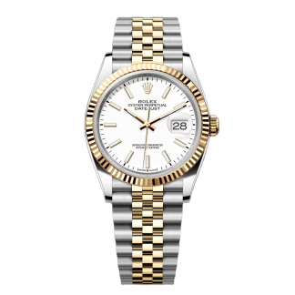 【Super Clone】RLX  Datejust 36mm 126233 White Index Dial Two-Tone Jubilee Bracelet Watch