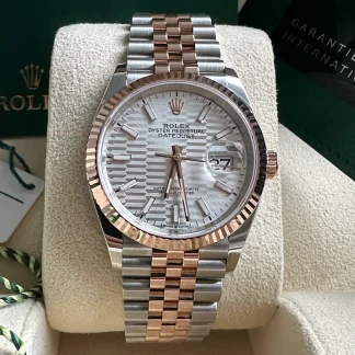 【Super Clone】RLX  Datejust 36mm 126231 Silver Fluted Motif Dial Jubilee Bracelet