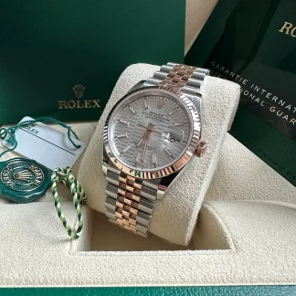 【Super Clone】RLX  Datejust 36mm 126231 Silver Fluted Motif Dial Jubilee Bracelet