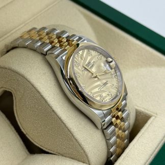 【Super Clone】RLX  Datejust 36mm 126203 Golden Fluted Dial Domed Bezel Oyster Bracelet