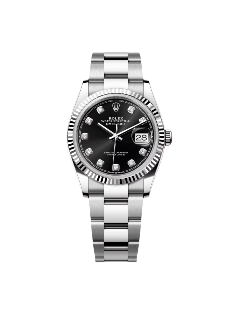【Super Clone】RLX  Datejust 36mm 126234 Black Diamond Dial Stainless Steel Oyster Mens Watch