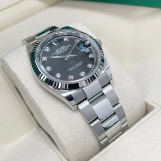 【Super Clone】RLX  Datejust 36mm 126234 Black Diamond Dial Stainless Steel Oyster Mens Watch