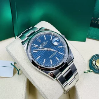 【Super Clone】RLX  Datejust 36mm 126200 Oyster Perpetual Blue Fluted Motif Dial Jubilee Stainless Steel