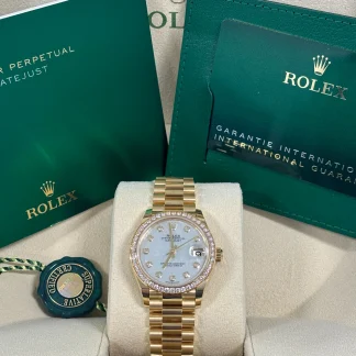 【Super Clone】RLX Datejust m278288RBR-0006 White Mother-of-Pearl 31mm Dial President Bracelet Watch