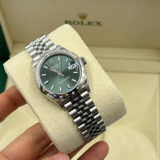 【Super Clone】RLX Datejust m278344-0019/0020 Mint Green Dial 31mm Domed Diamond Oyster Watch