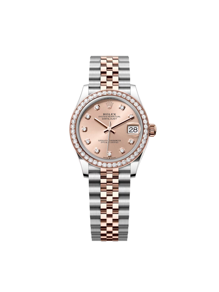 【Super Clone】RLX Datejust m278381-0023/0024 Rose Diamond 31mm Dial Diamond-Set Bezel and Oyster Bracelet Watch