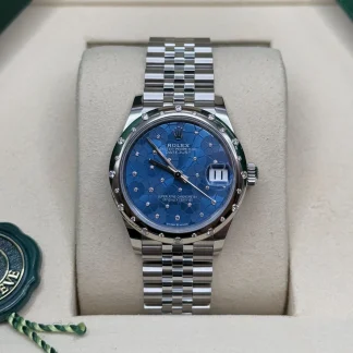【Super Clone】RLX Datejust m278344-0037/0038 Blue Floral Motif Dial 31mm Oyster