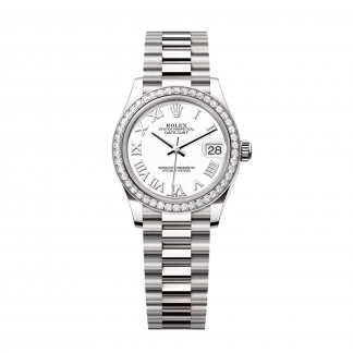 【Super Clone】RLX Datejust m278289RBR-0007 White Dial White Gold President Watch