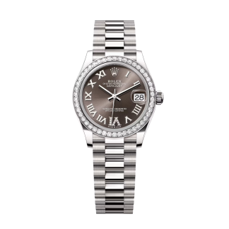 【Super Clone】RLX Datejust m278289RBR-0020 Dark Grey Dial White Gold President
