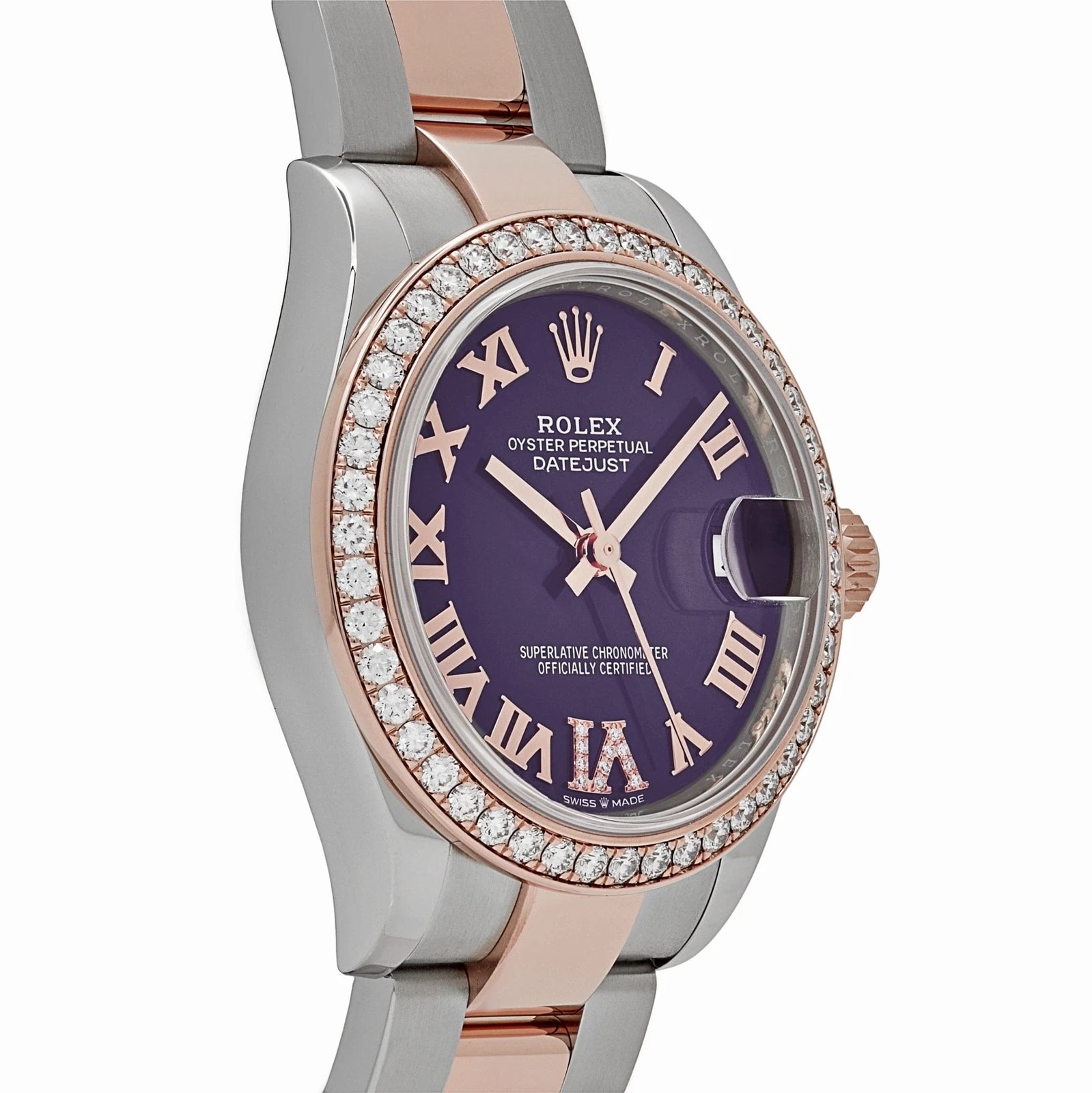 【Super Clone】RLX Datejust m278381-0015/0016 Aubergine Roman Dial 31mm Oyster Bracelet