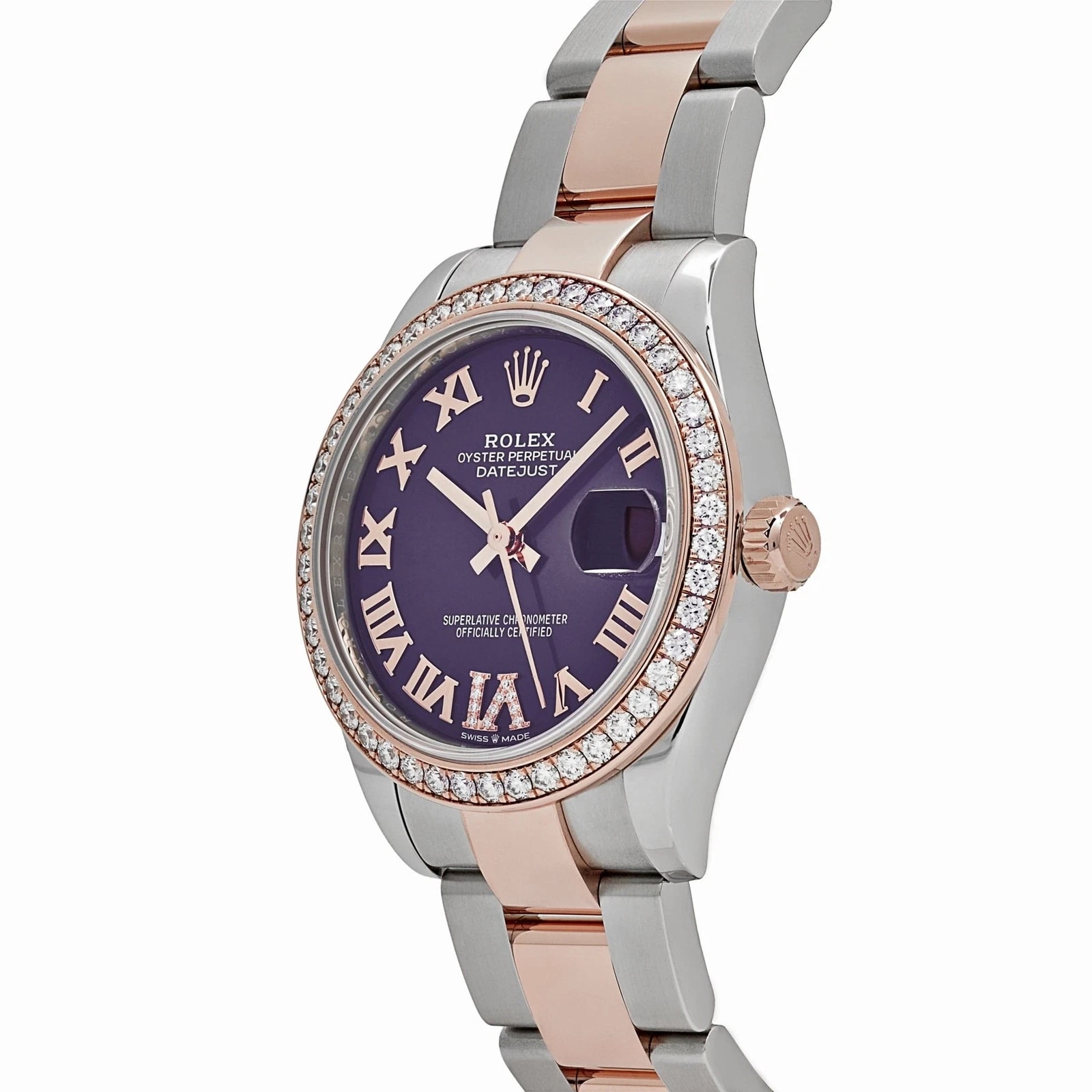 【Super Clone】RLX Datejust m278381-0015/0016 Aubergine Roman Dial 31mm Oyster Bracelet