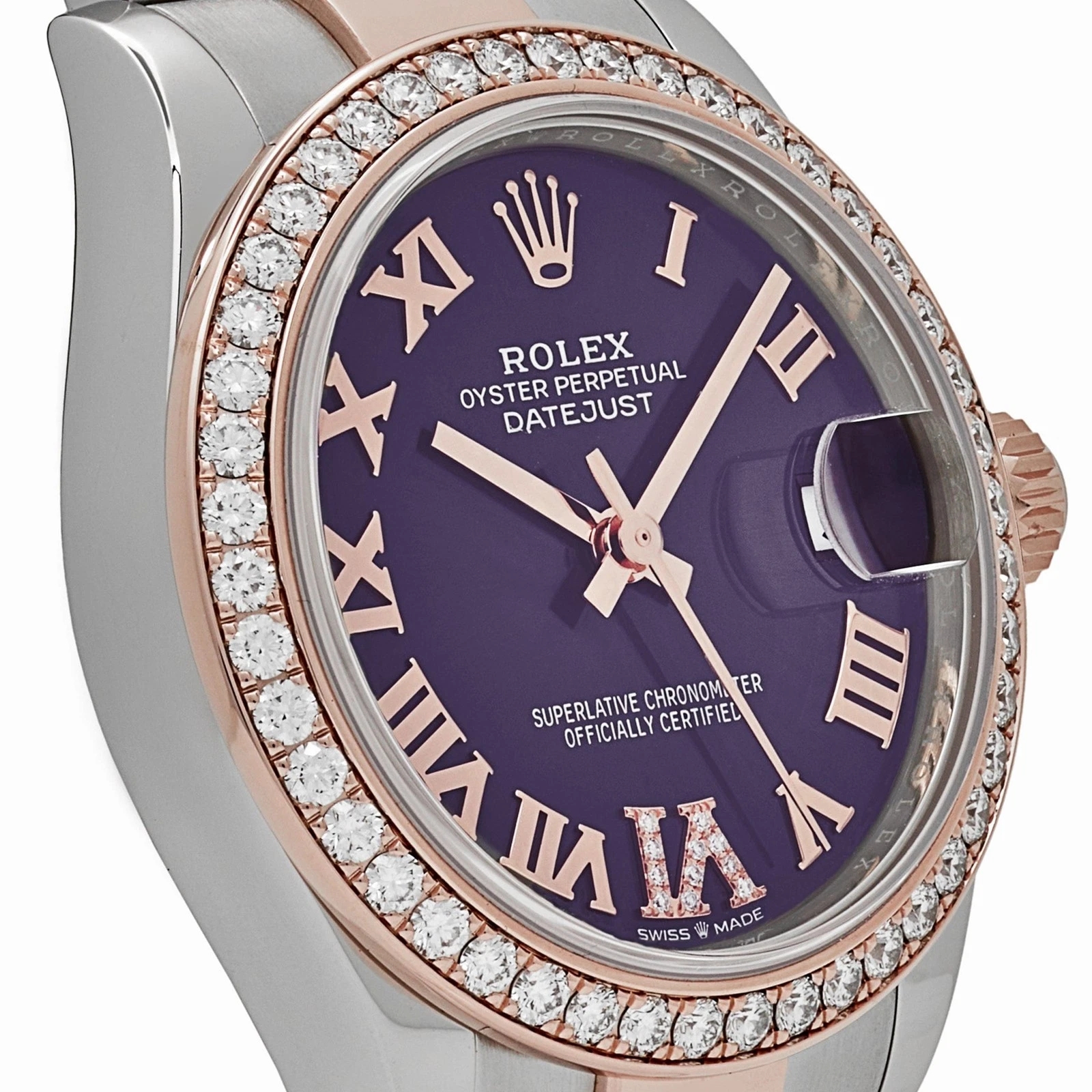 【Super Clone】RLX Datejust m278381-0015/0016 Aubergine Roman Dial 31mm Oyster Bracelet