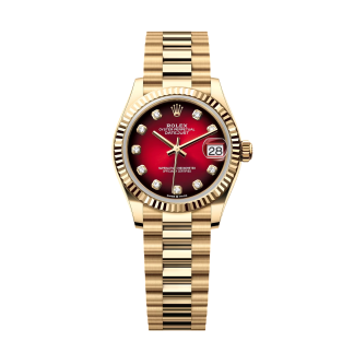 【Super Clone】RLX Datejust m278278-0049 31mm Red Ombre Dial 18k Yellow Gold