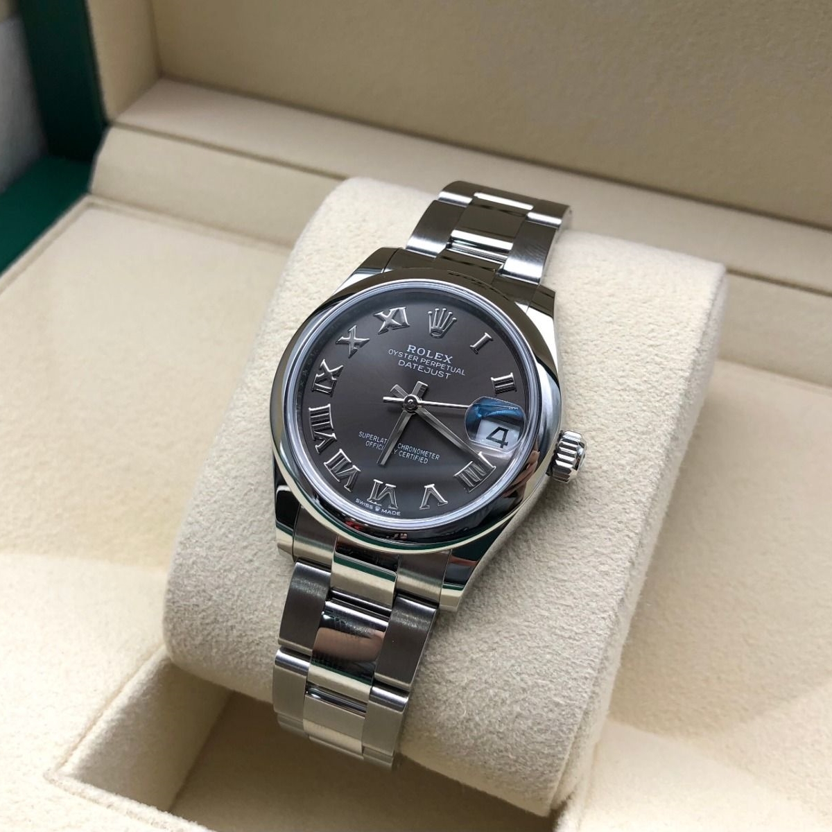 【Super Clone】RLX Datejust m278240-0015/0016 31mm  Dark Grey Roman Domed Bezel Oyster Oystersteel